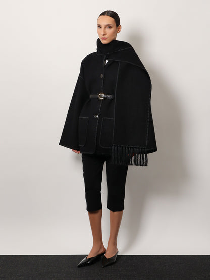 Embroidered Scarf Jacket in wool blend thumbnail