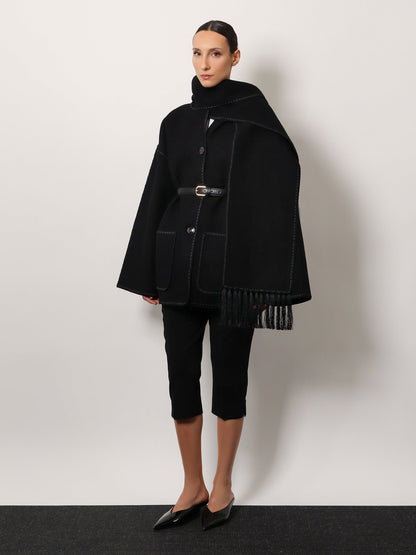 Embroidered Scarf Jacket in wool blend thumbnail