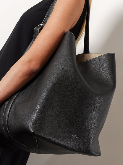 Leather Belted Tote Shoulder Bag thumbnail