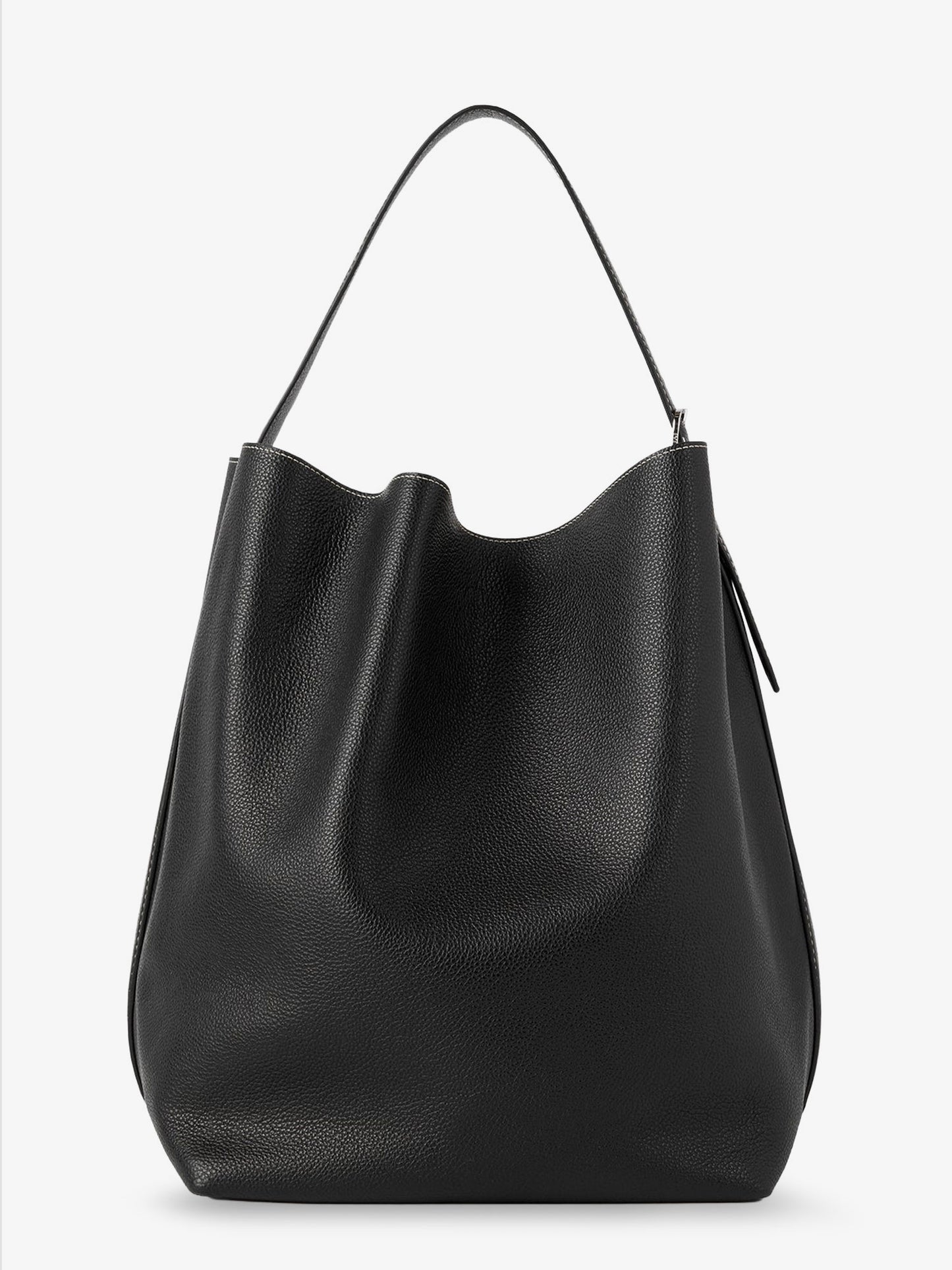 Leather Belted Tote Shoulder Bag