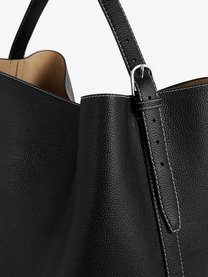 Leather Belted Tote Shoulder Bag thumbnail