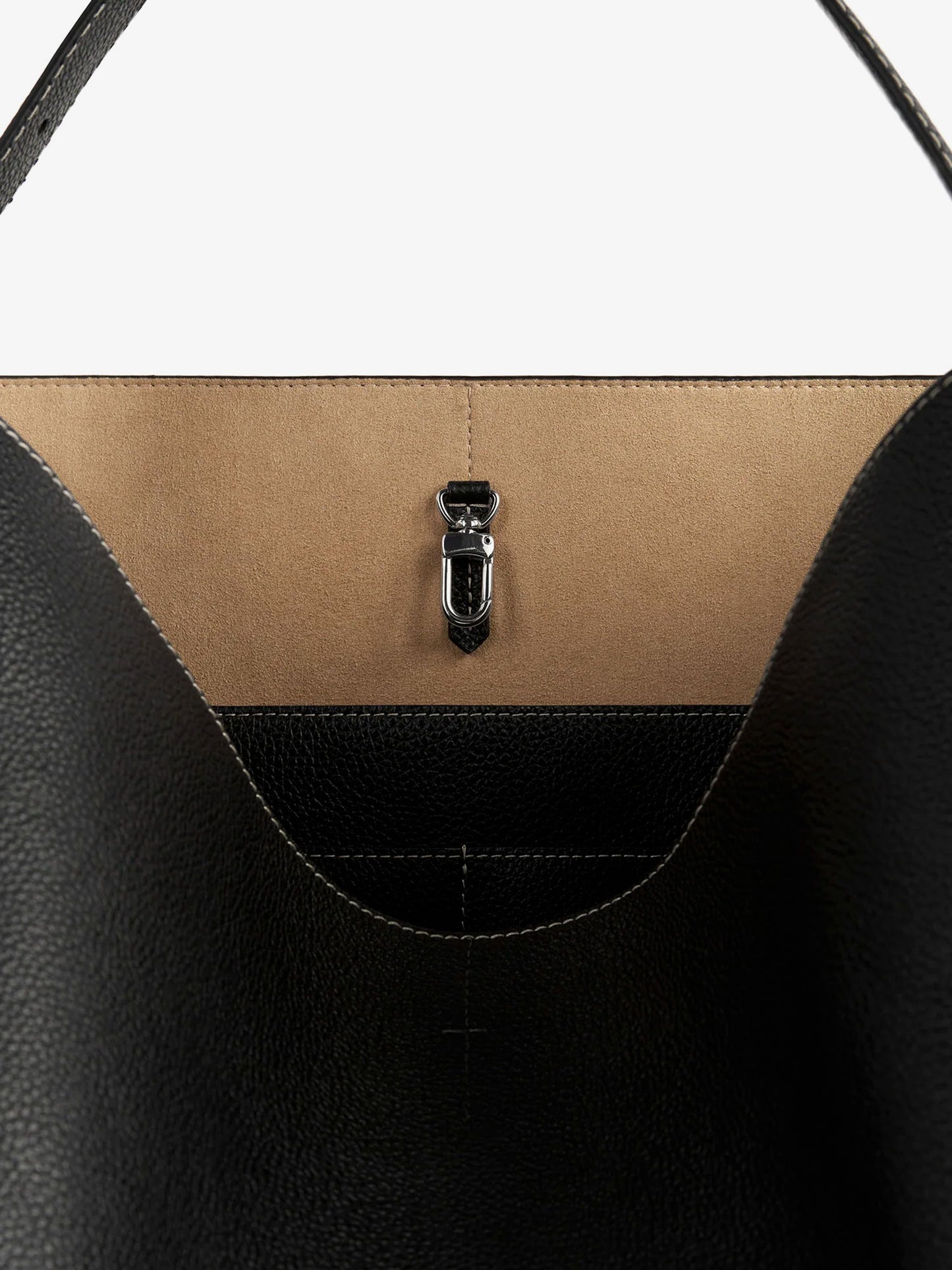 Leather Belted Tote Shoulder Bag