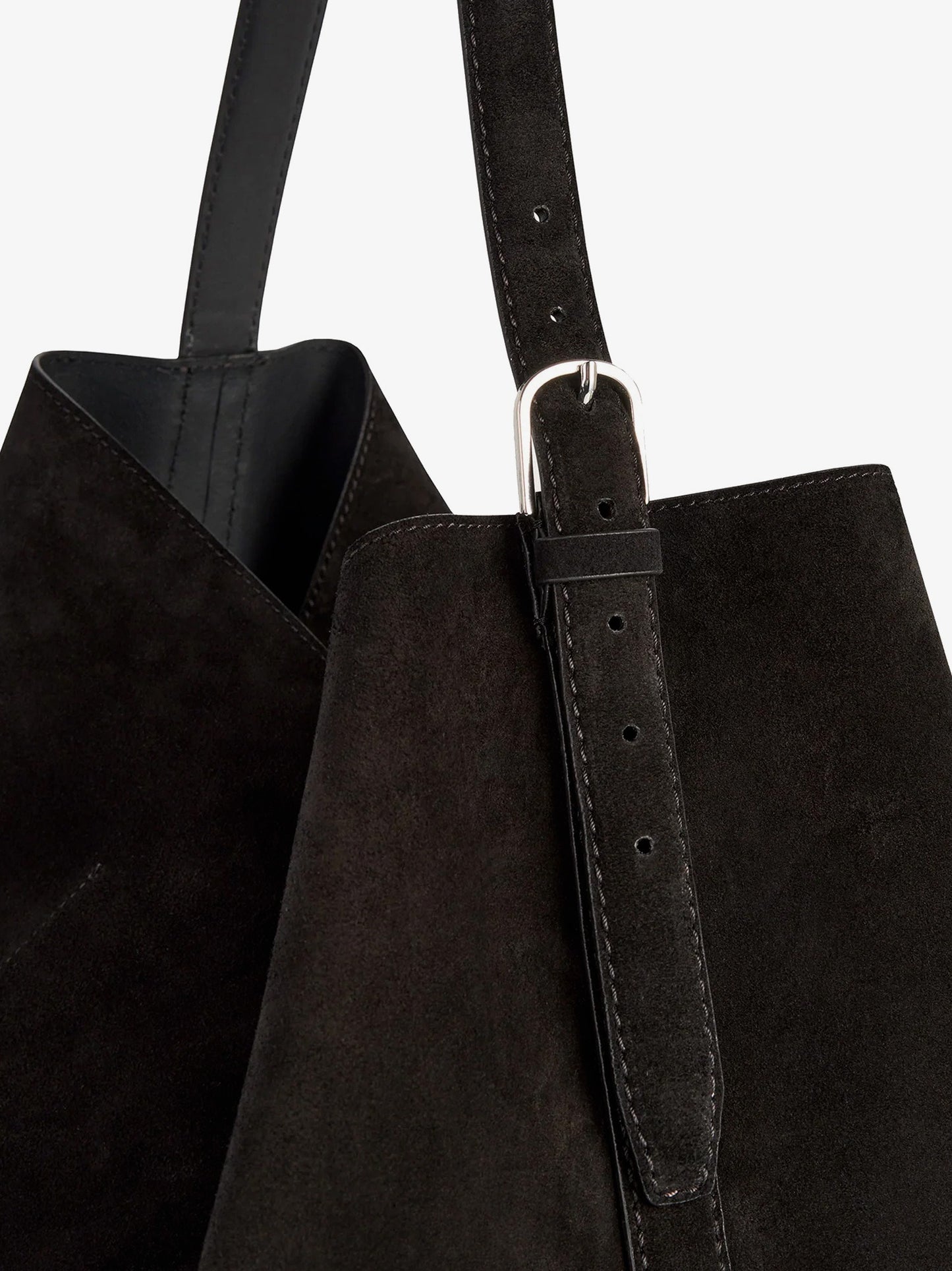 Suede Belted Tote