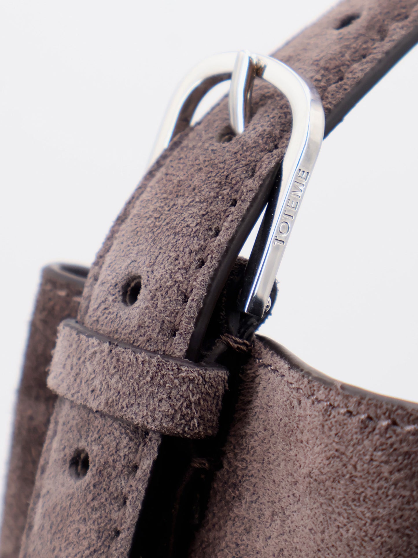 Borsa shopping Belted suede tote in suede