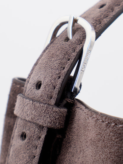 Borsa shopping Belted suede tote in suede thumbnail