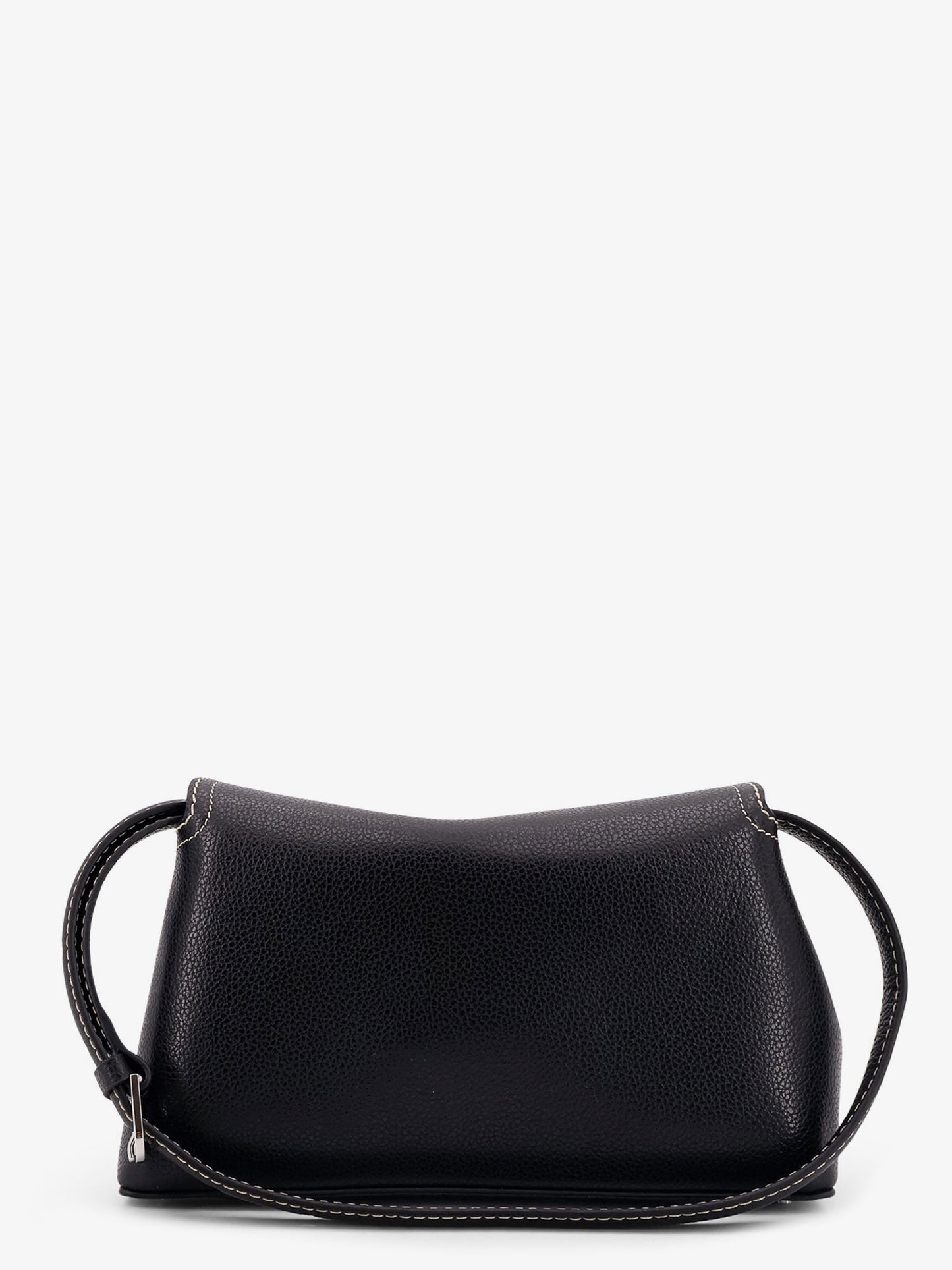 Leather T-Lock clutch with contrasting stitching