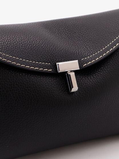 Leather T-Lock clutch with contrasting stitching thumbnail