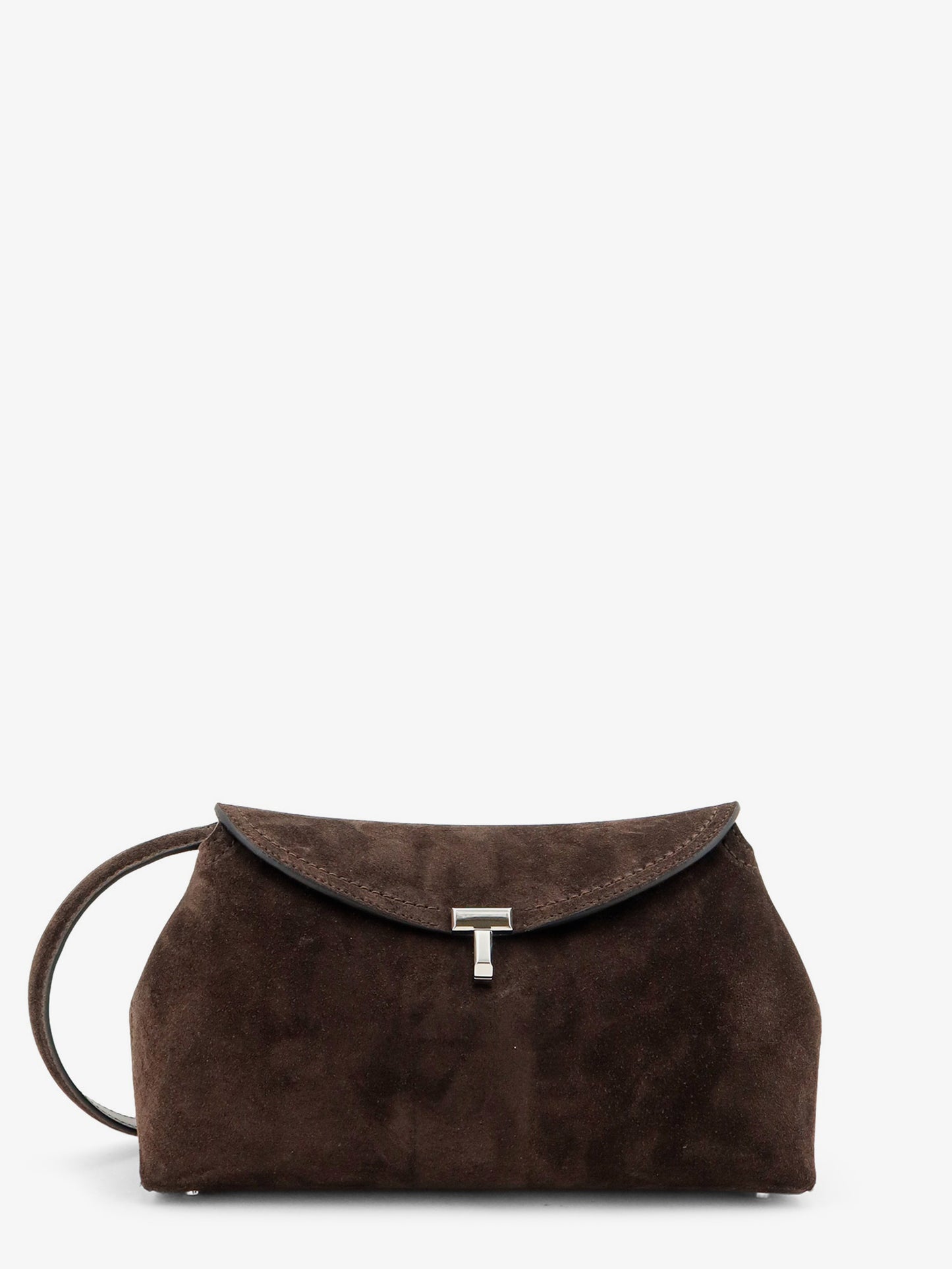 Suede T-Lock clutch