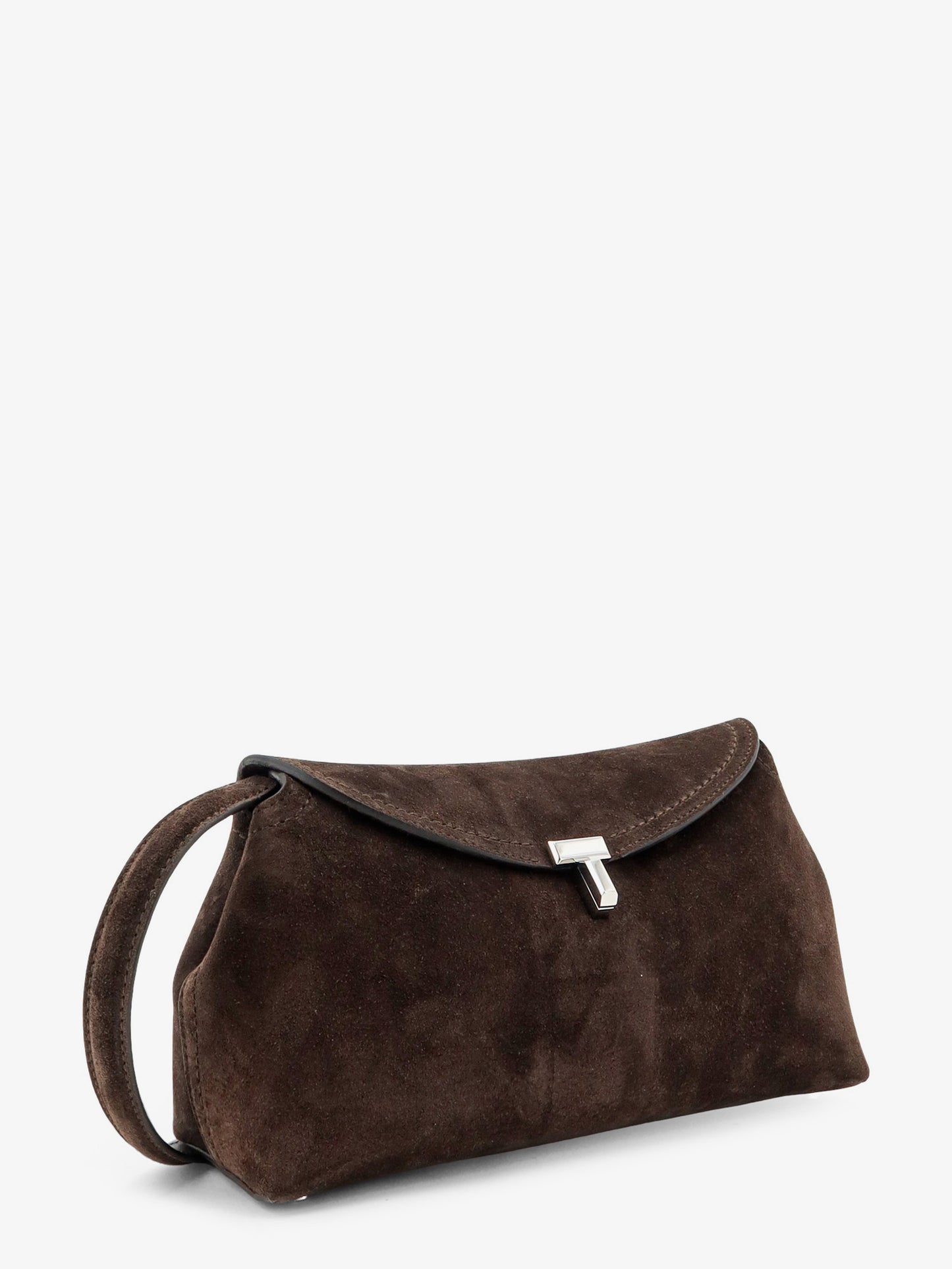 Suede T-Lock clutch