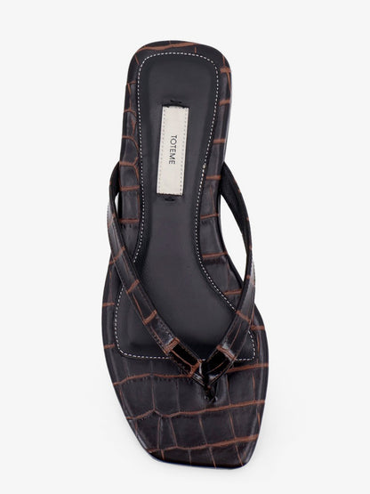 Sandali Croco-embossed in pelle thumbnail