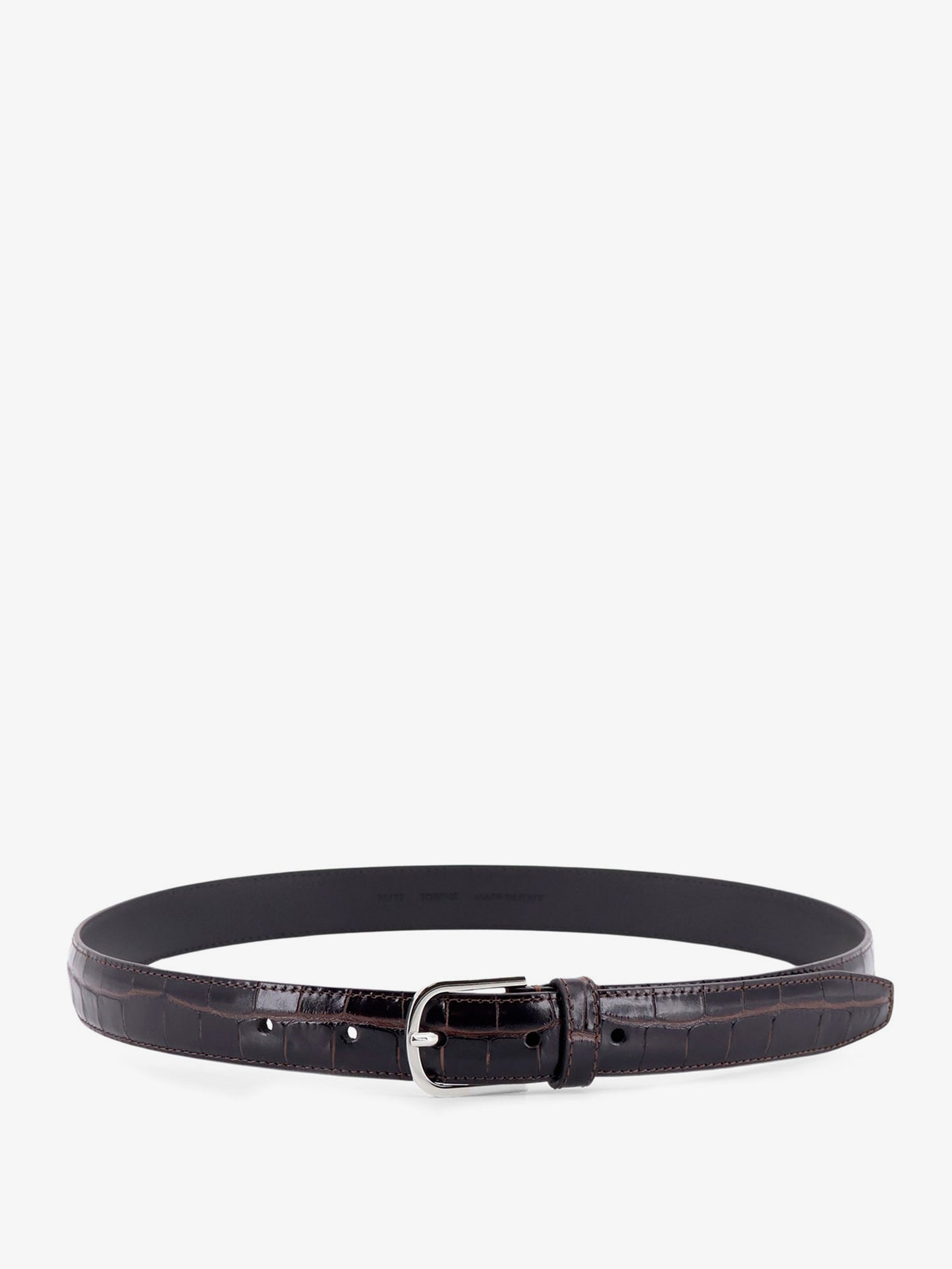 Slim Croco-Embossed leather belt