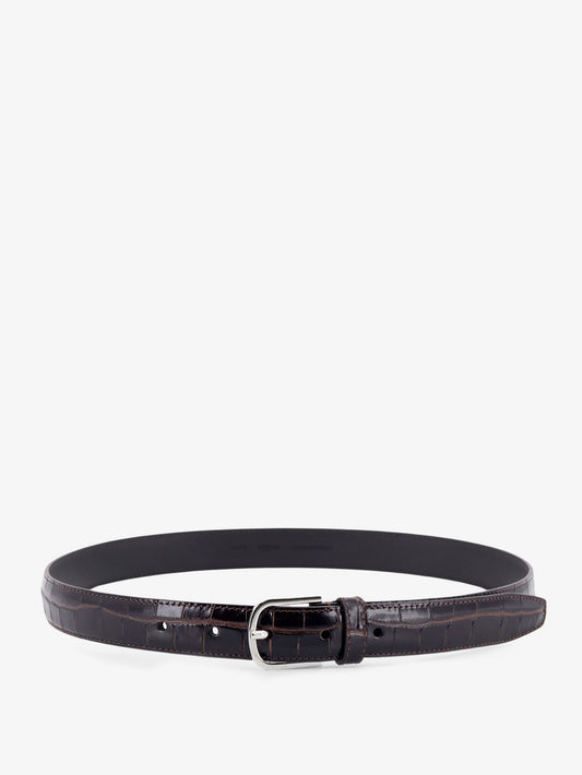 Cintura Slim in pelle Croco-Embossed