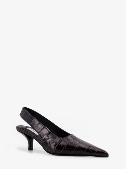 Leather décolleté with crocodile print thumbnail