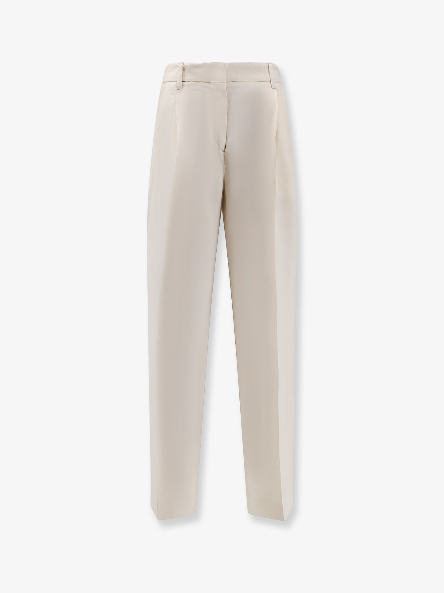 Double-pleat fluid viscose trousers