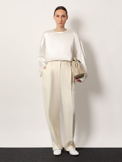 Double-pleat fluid viscose trousers thumbnail