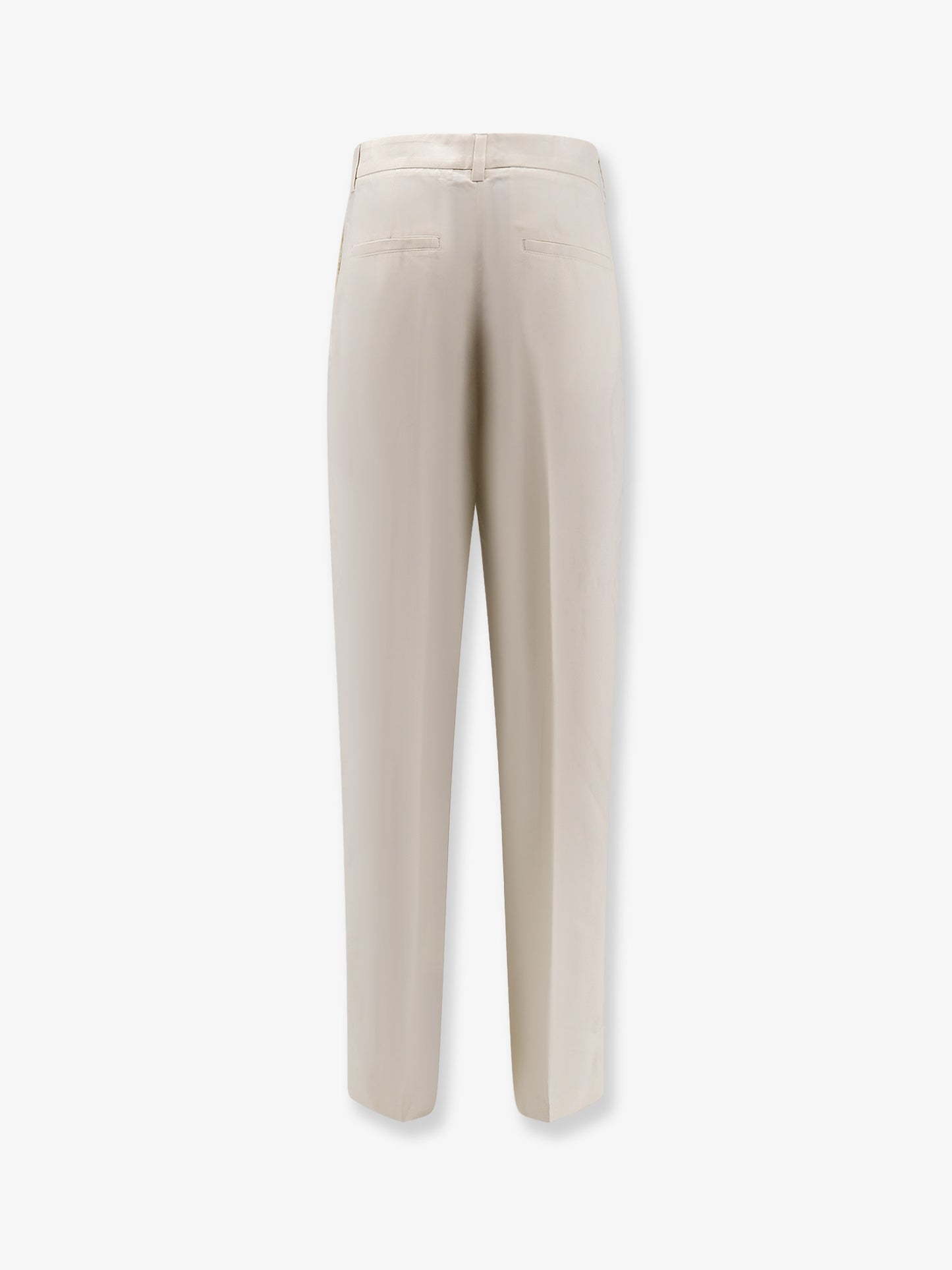 Double-pleat fluid viscose trousers