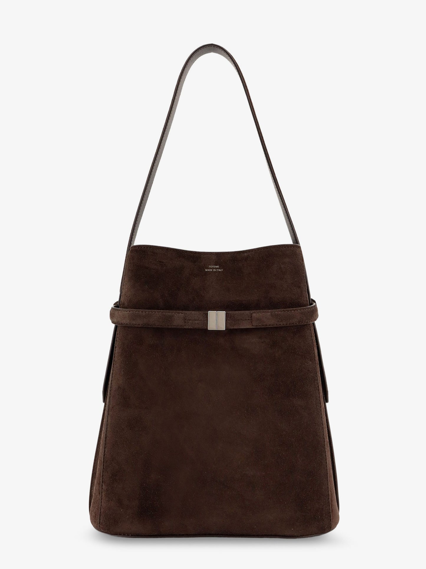 Suede Belted Bucket Bag