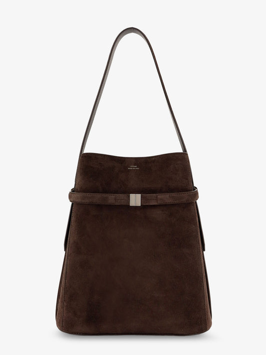 Suede Belted Bucket Bag