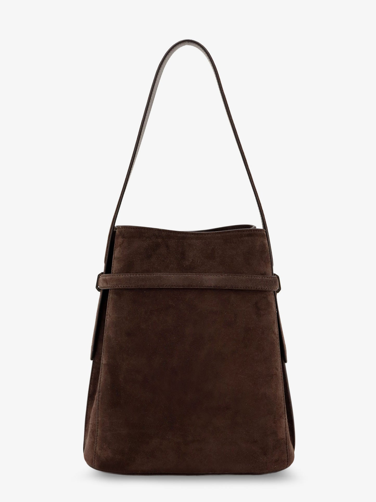 Suede Belted Bucket Bag