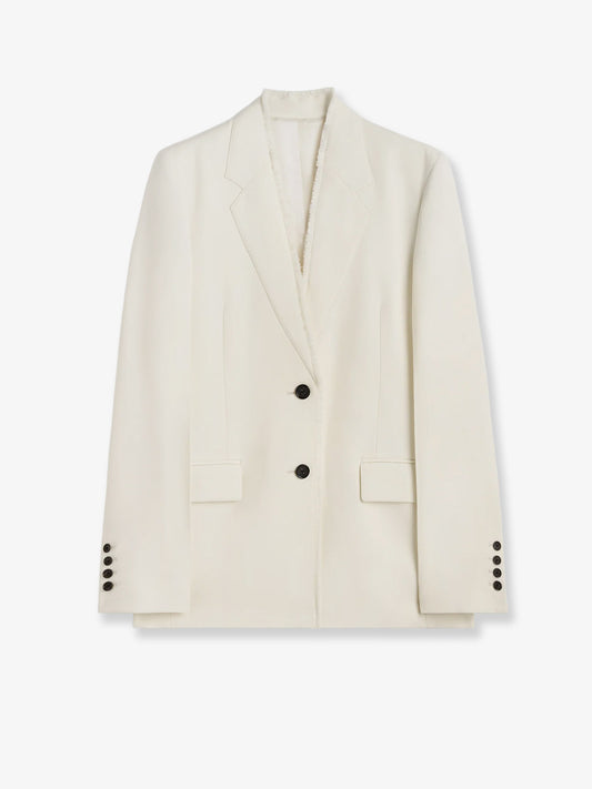 Raw lapel blazer