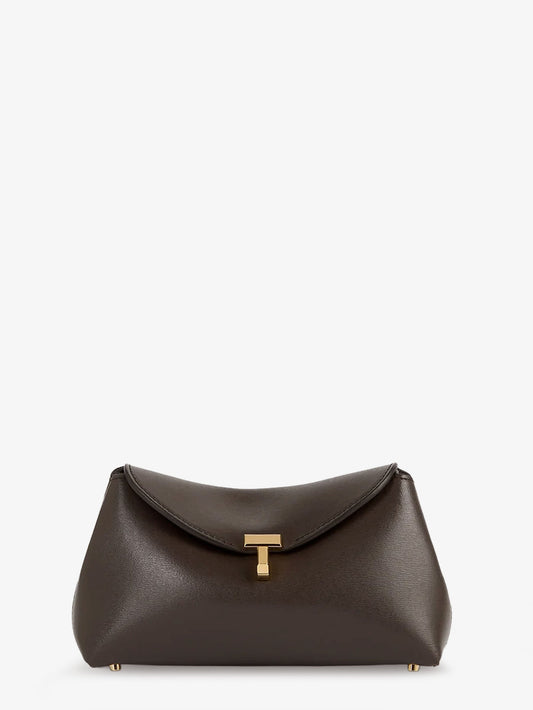 Mini T-Lock Leather Clutch