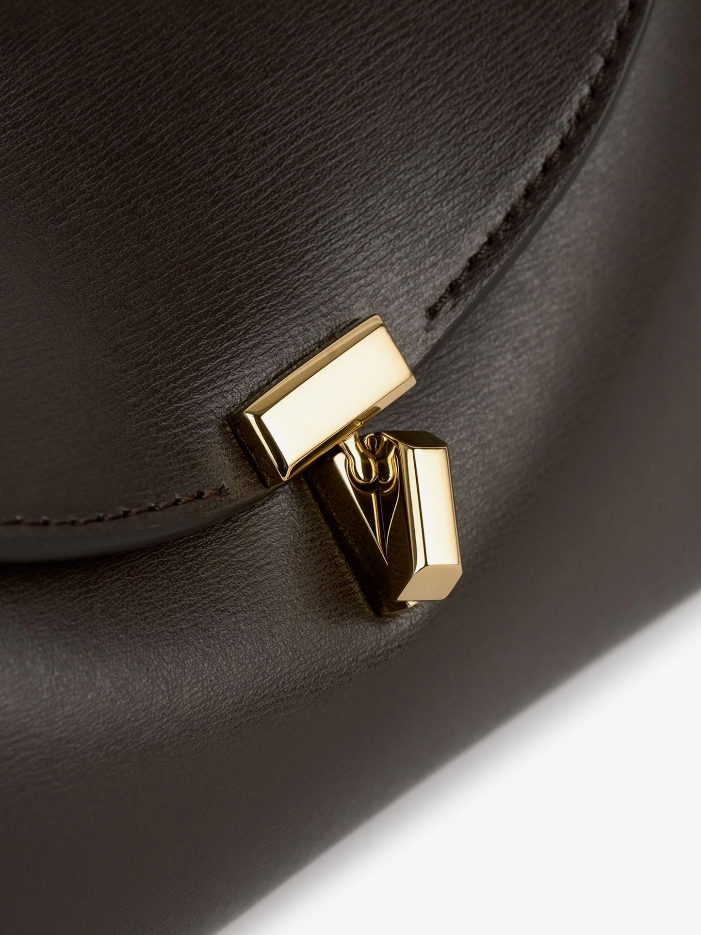 Mini T-Lock Leather Clutch