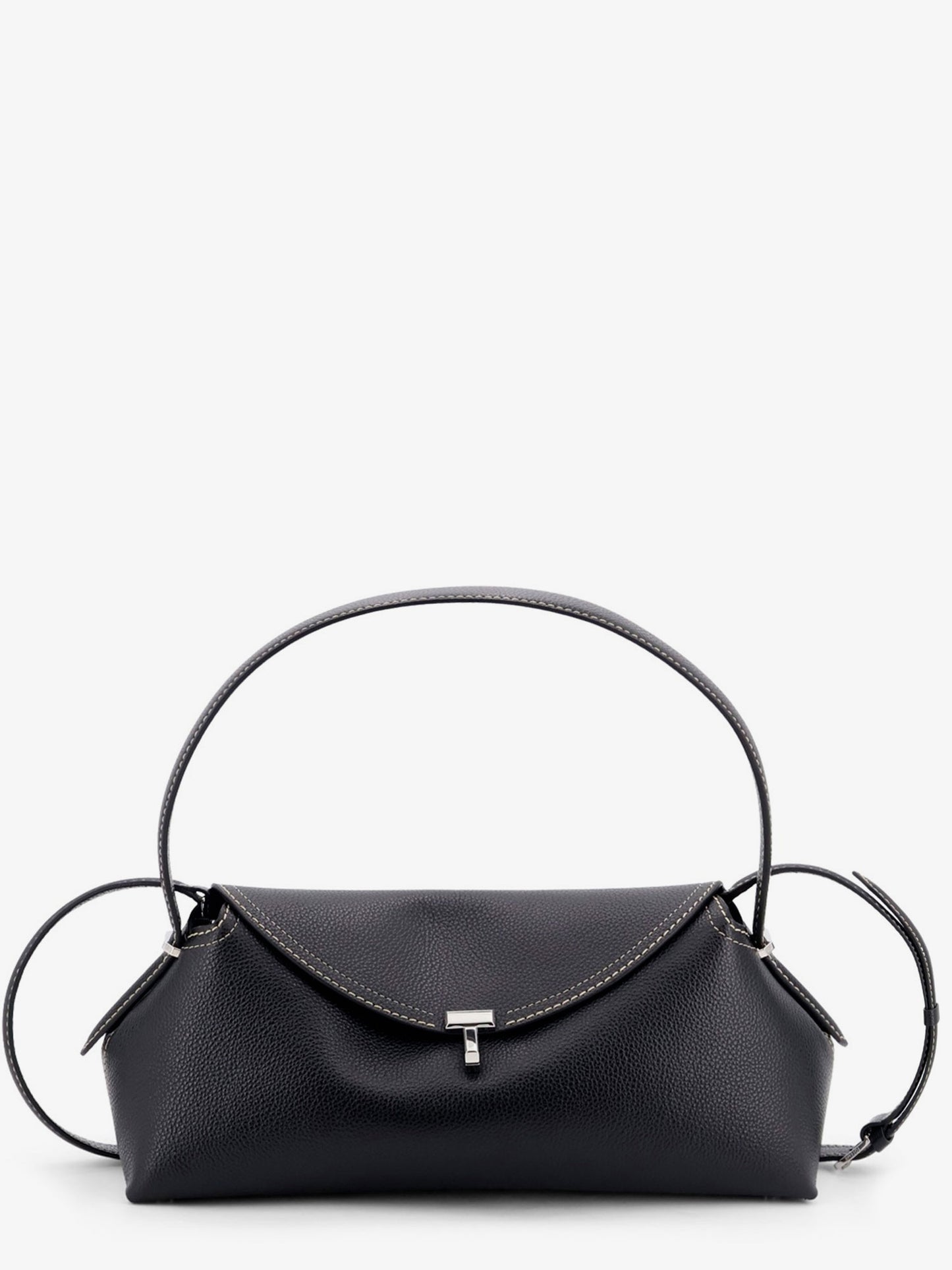T-Lock Hammered Leather Shoulder Bag