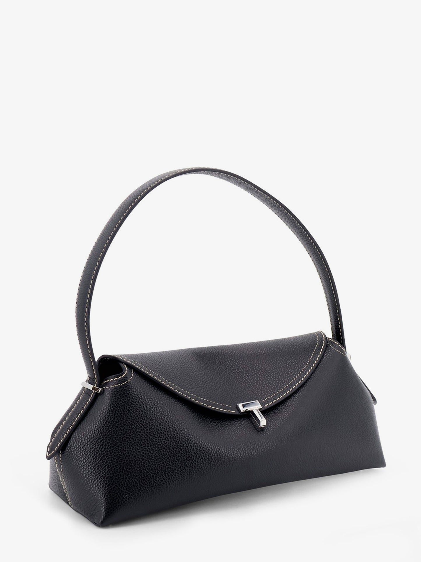 T-Lock Hammered Leather Shoulder Bag