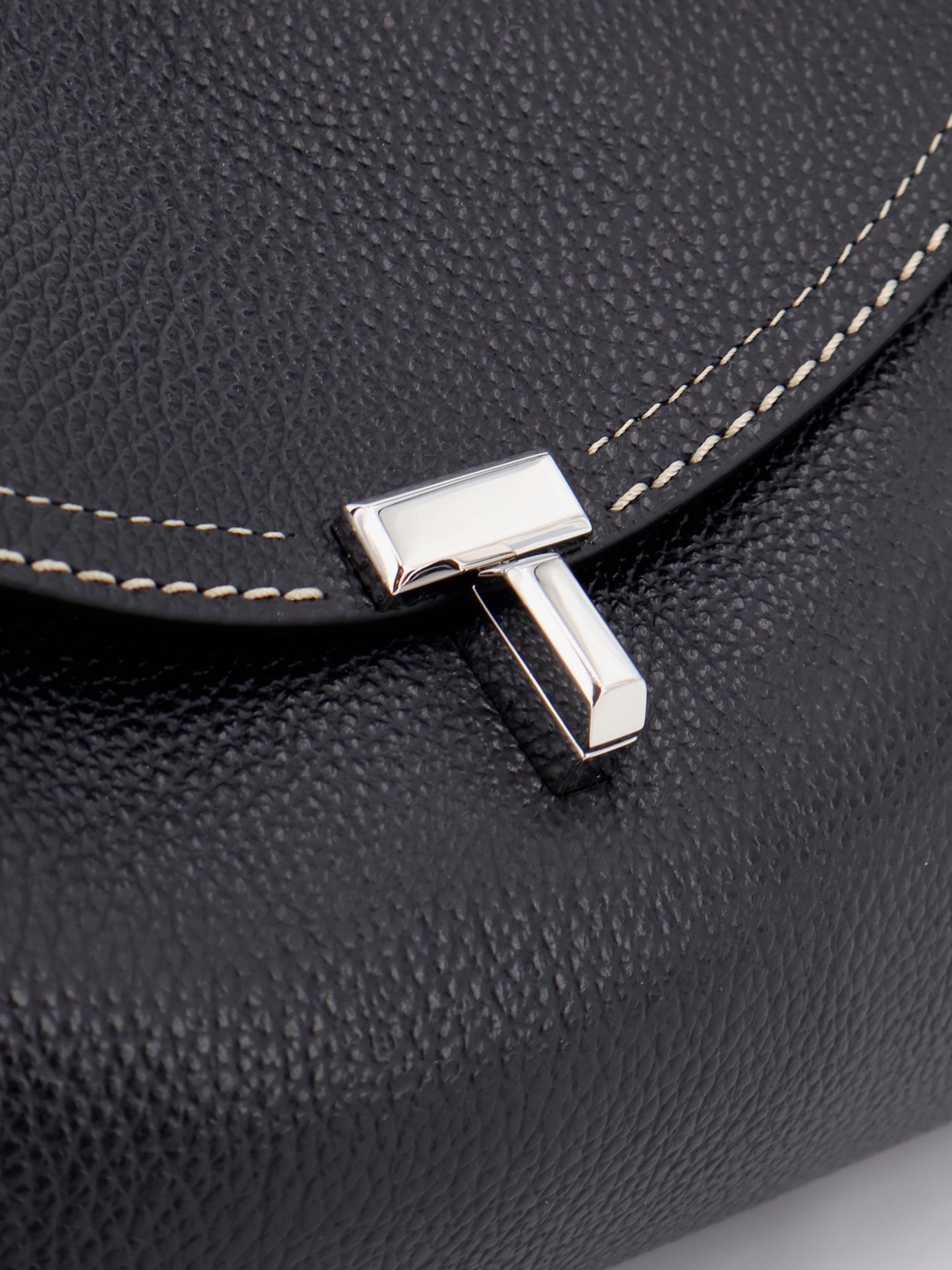 T-Lock Hammered Leather Shoulder Bag