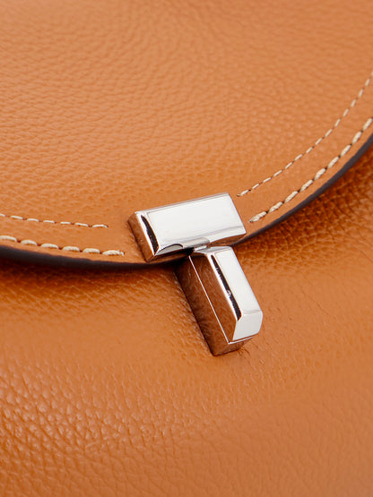 T-Lock hammered leather shoulder bag thumbnail