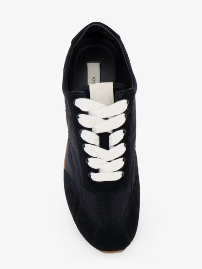 Nylon and suede sneakers with all-over stitching thumbnail