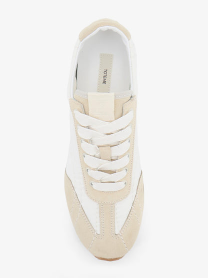 Sneakers in nylon e suede con dettaglio impunture all-over thumbnail