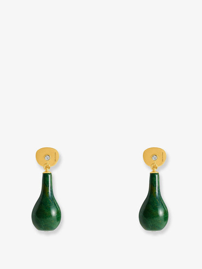 Jade Drops Brass Earrings thumbnail