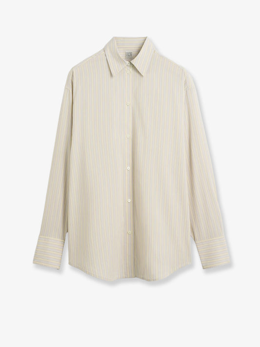Viscose and silk blend shirt with striped pattern
