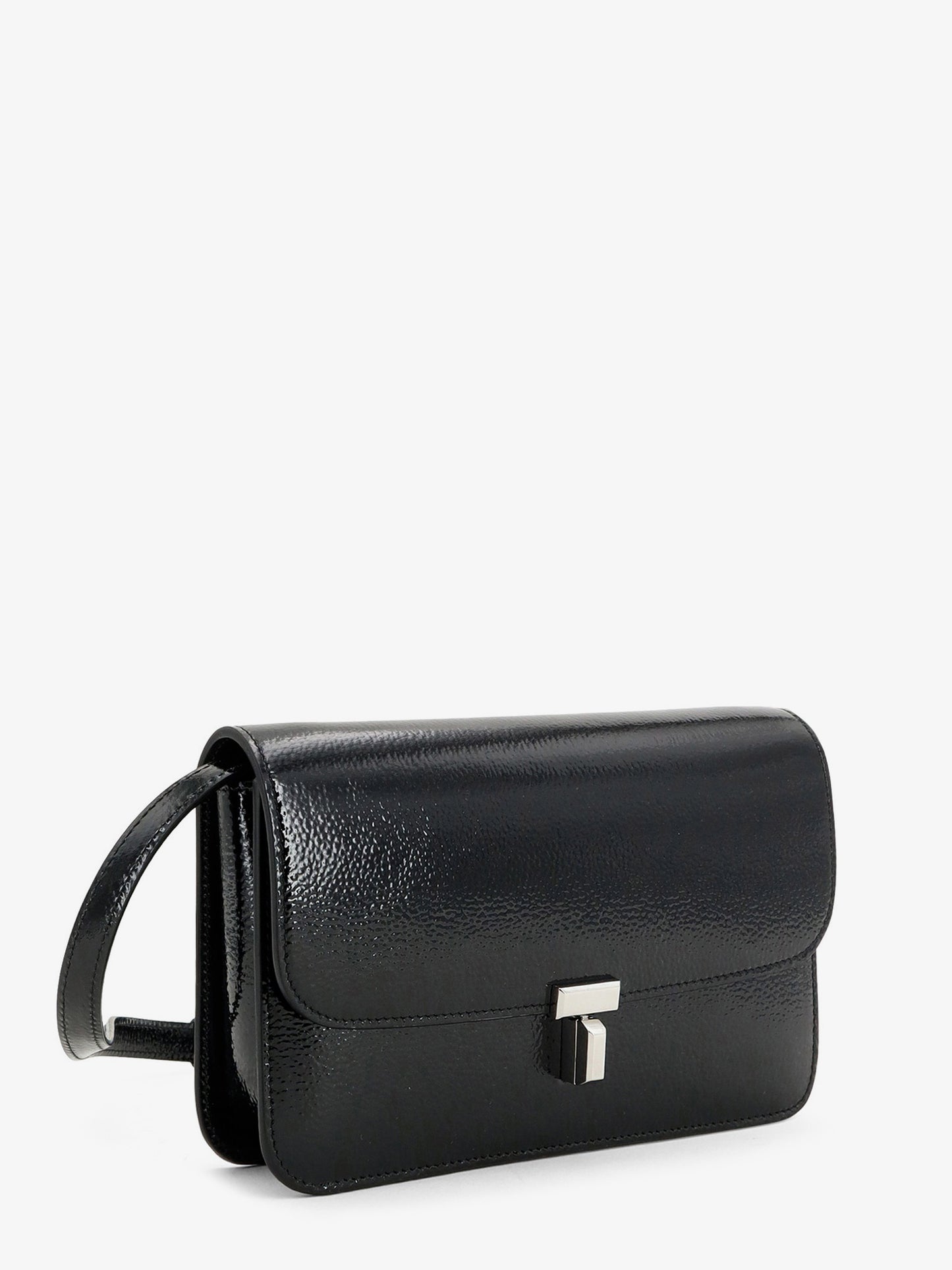 Patent T-Lock crossbody bag