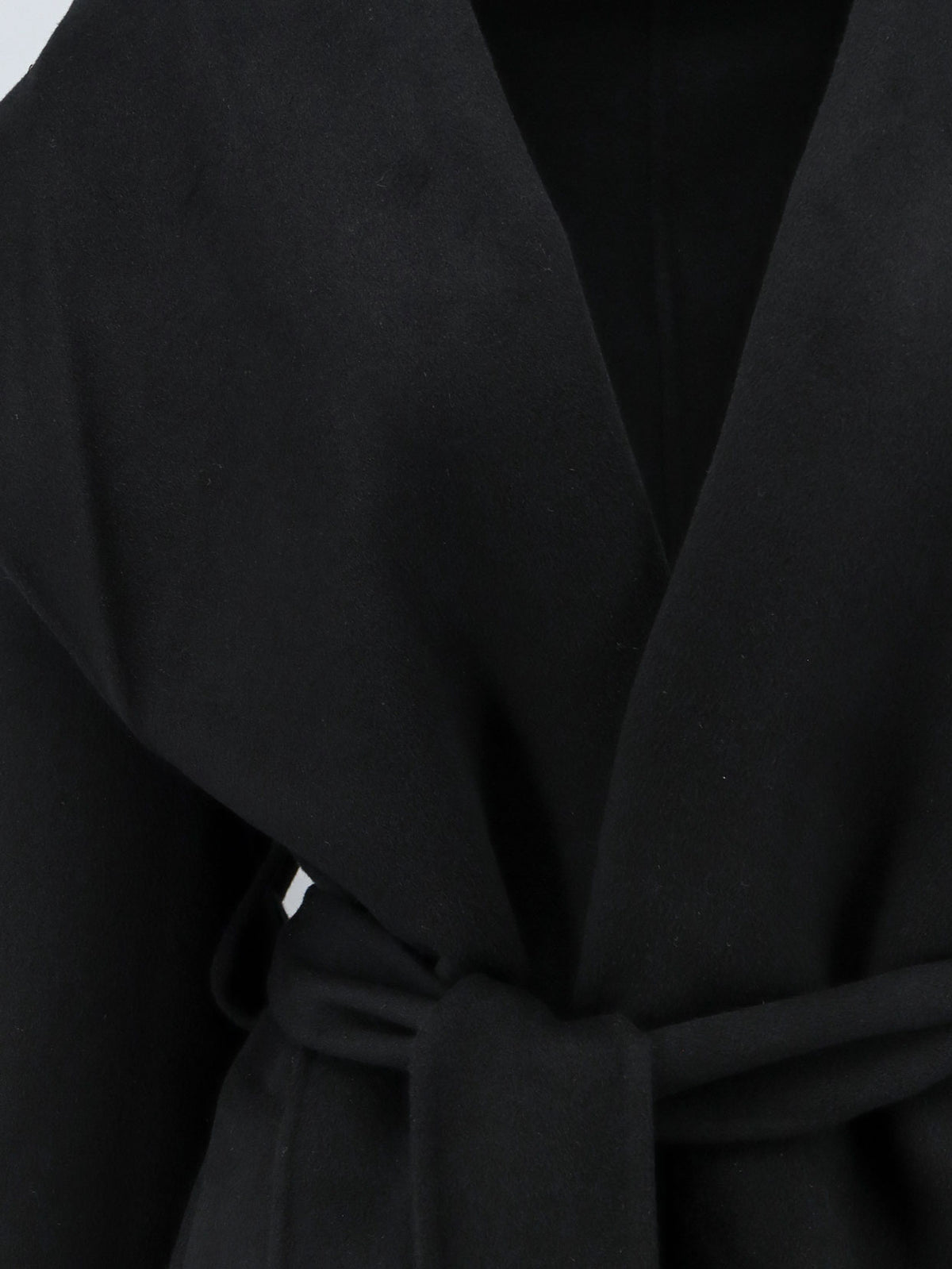 Hooded belted wool coat