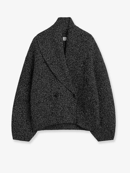 Double-breasted wool cardigan