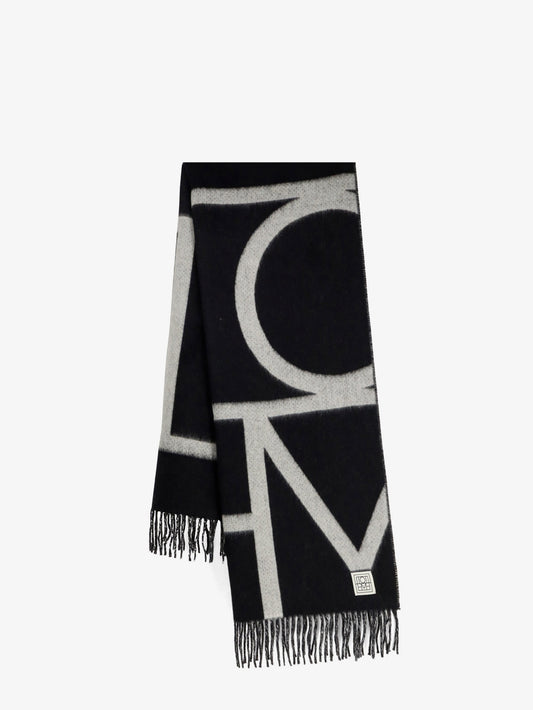 Monogram wool scarf