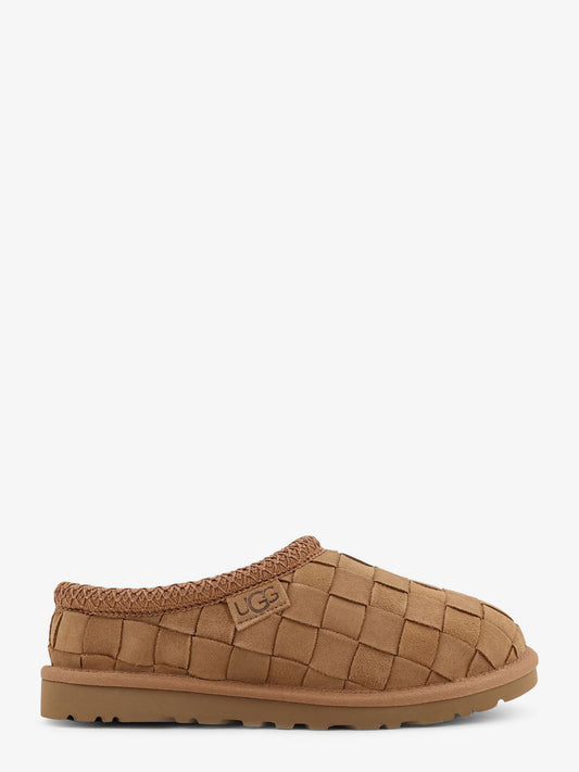 Tasman Woven suede sandals with a basket weave pattern