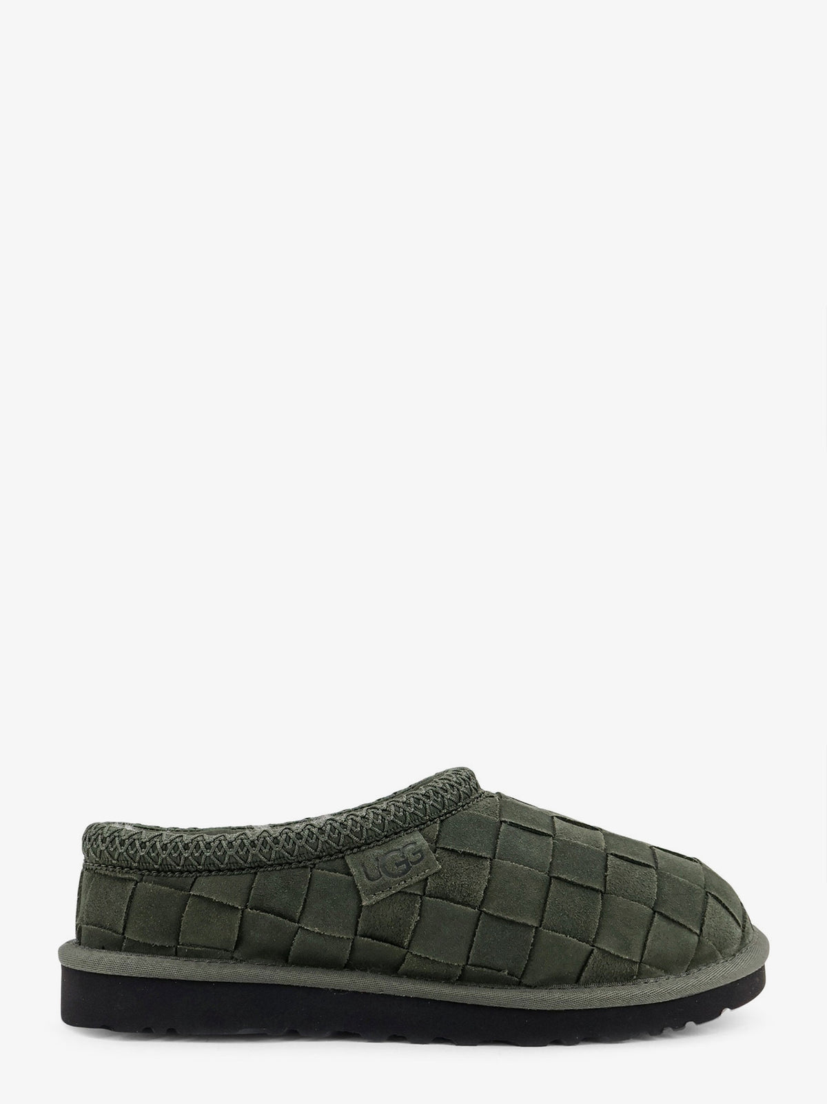 Tasman Woven suede sandals with a basket weave pattern