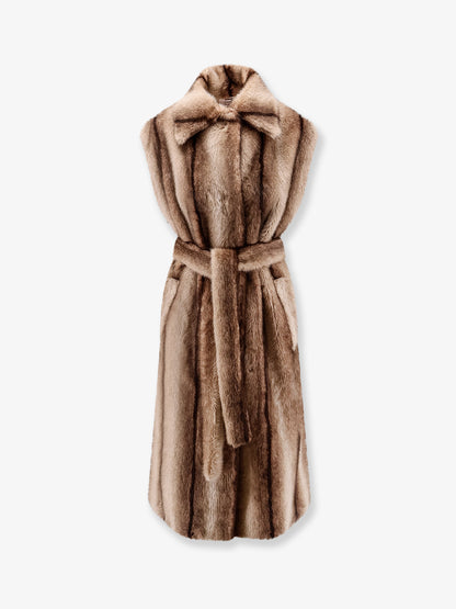 Sleeveless faux fur coat thumbnail