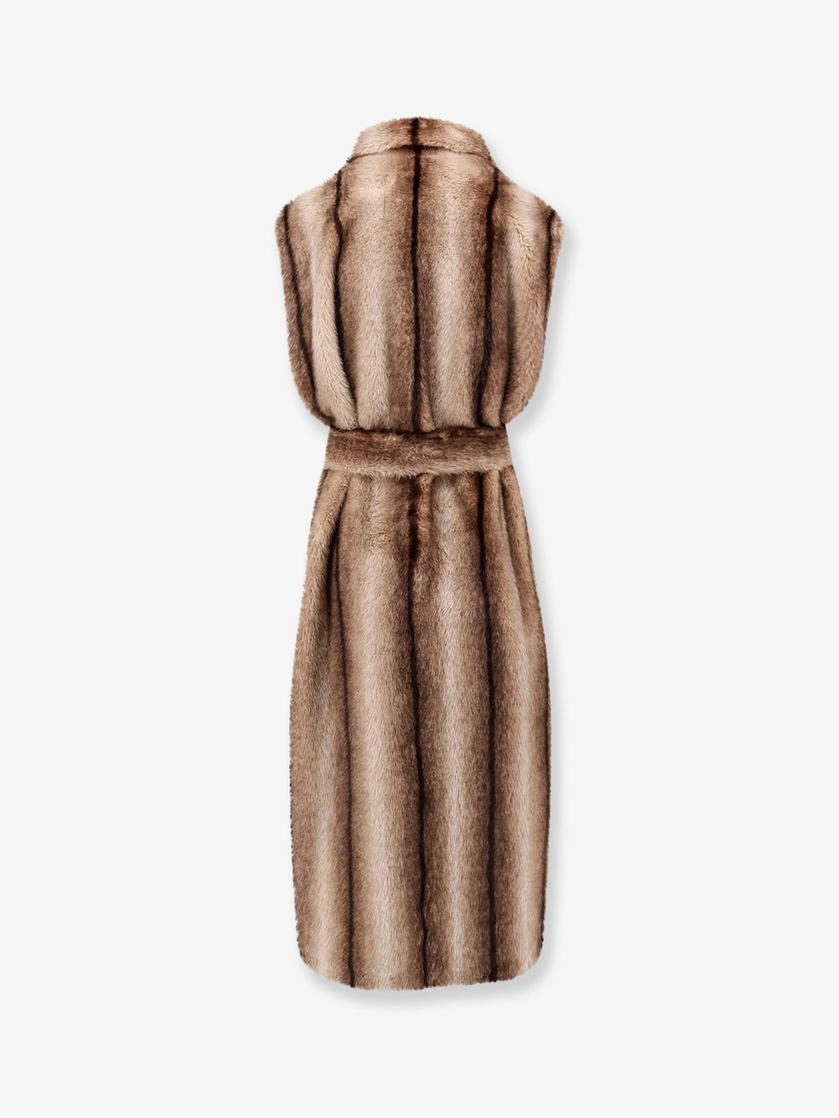 Sleeveless faux fur coat