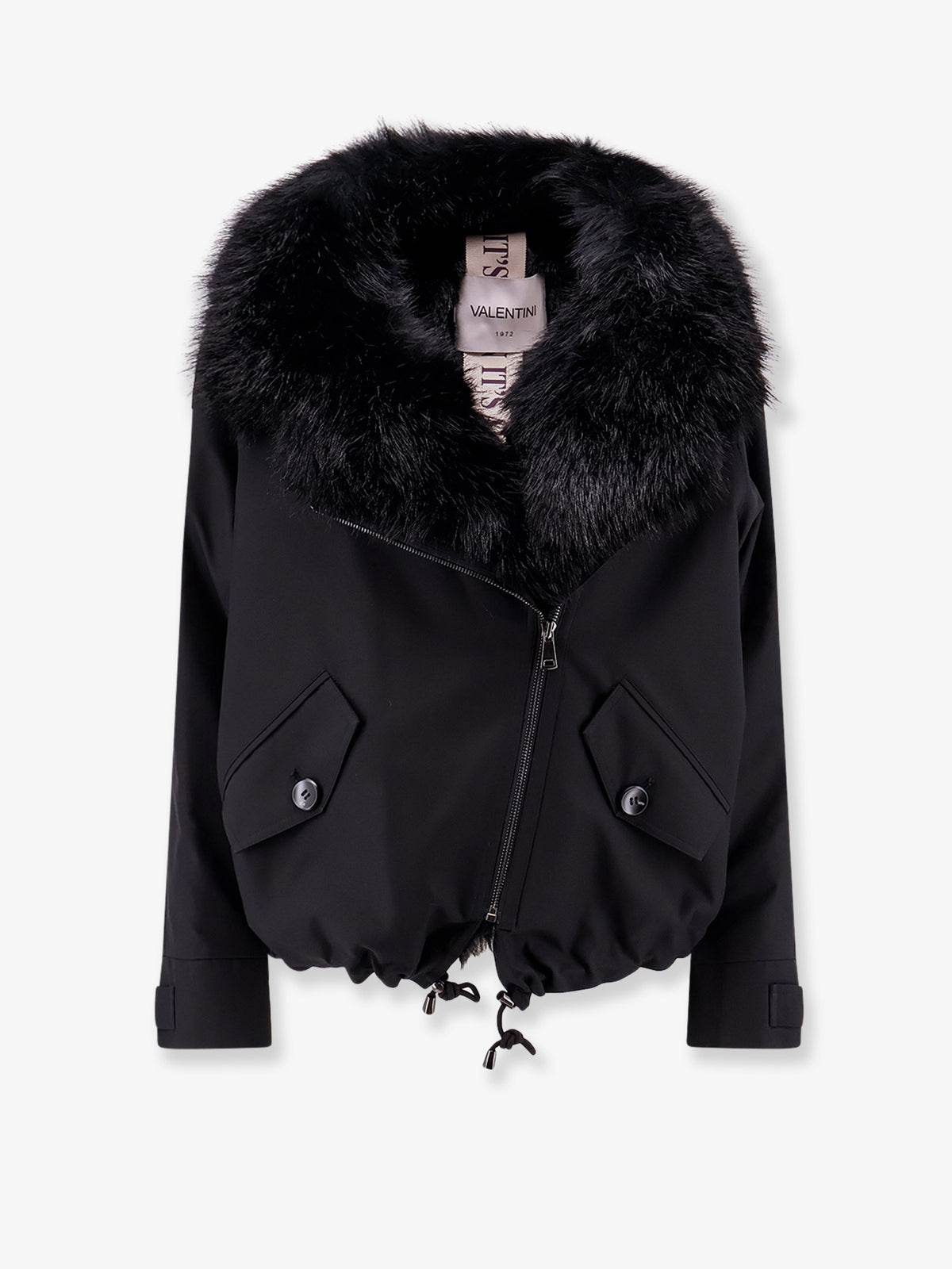 Cotton parka with faux fur lining