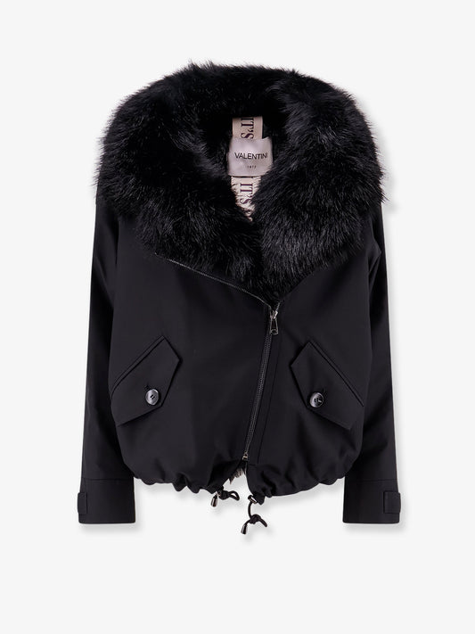 Cotton parka with faux fur lining