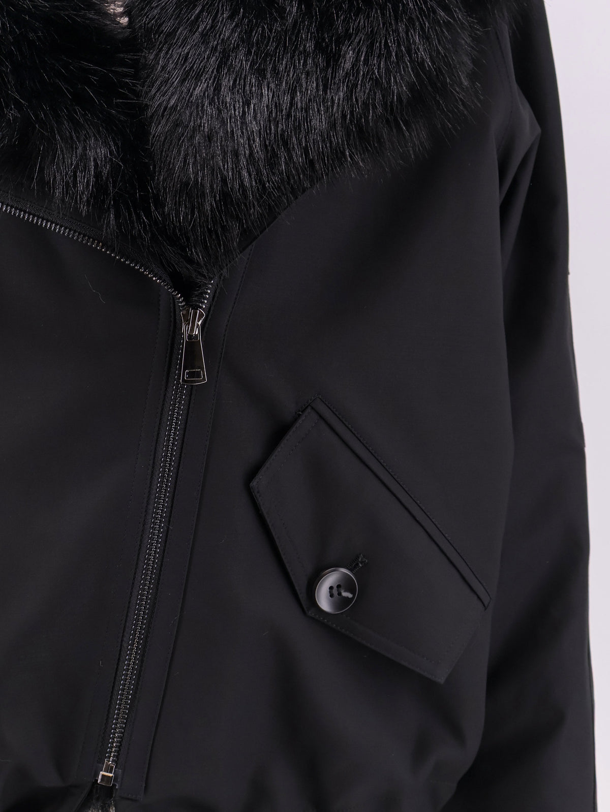 Cotton parka with faux fur lining
