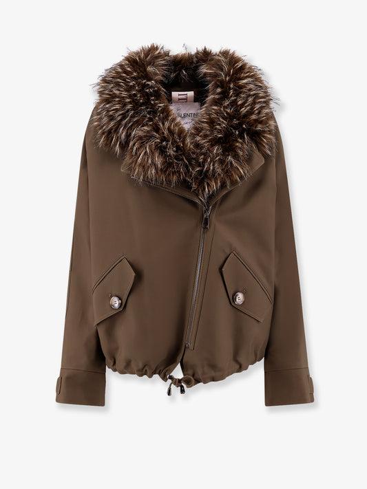 Cotton parka with faux fur lining