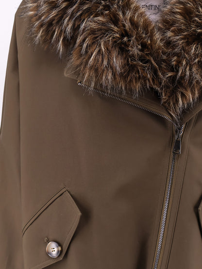 Cotton parka with faux fur lining thumbnail