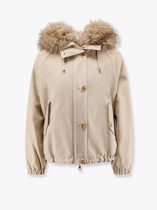 Reversible faux fur parka jacket