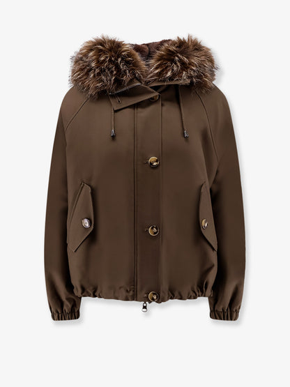 Reversible faux fur parka jacket thumbnail