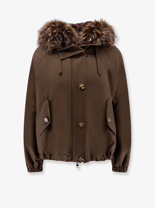 Reversible faux fur parka jacket